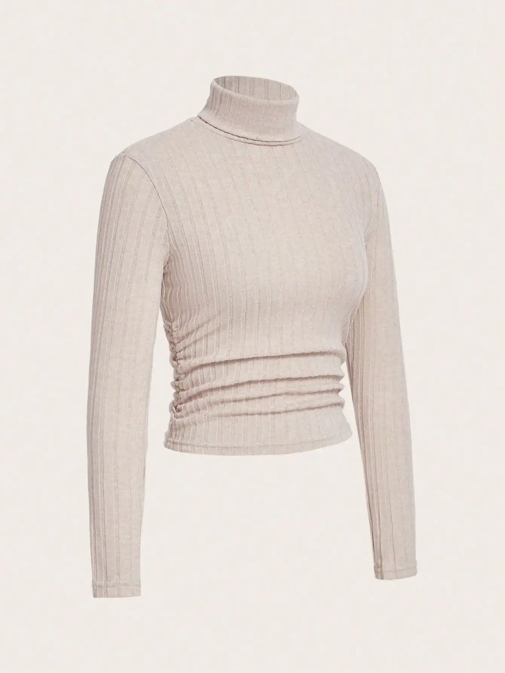 Winter Sexy Texture Pit Stripe Slim Knit Long Sleeve Women's t-shirt New High Neck Women's Tops Casual Women's Tops