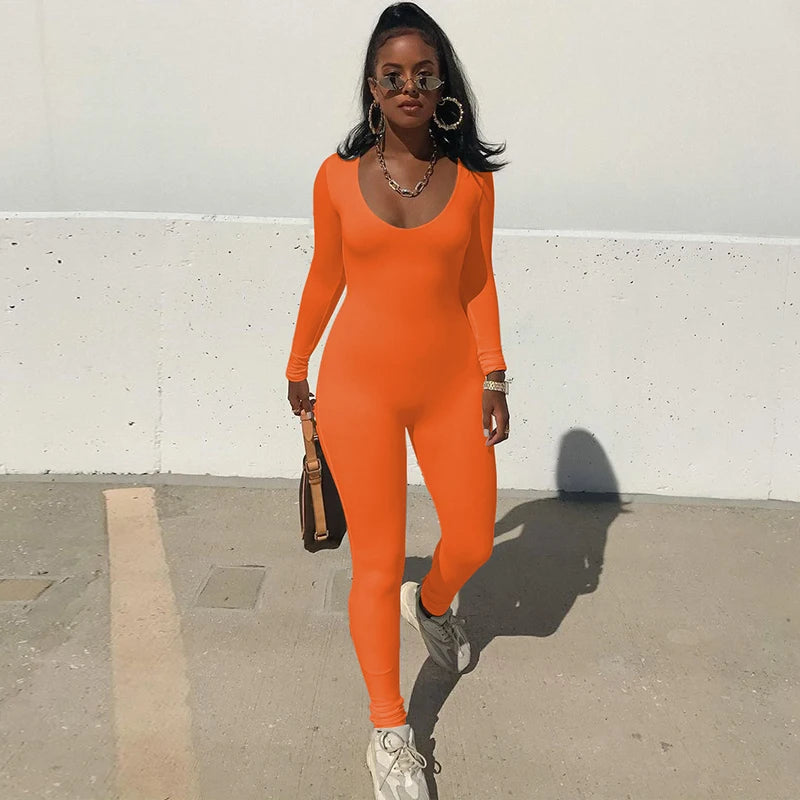 Dulzura Women’s Slim Fit Knit Jumpsuit – High Street Style, Ankle-Length Solid Pencil Pants, Autumn/Winter Collection